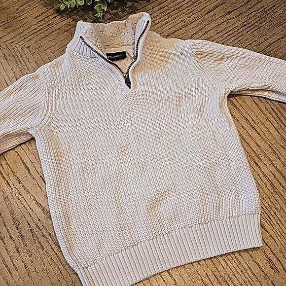 Boys quarter zip sweater sherpa collar 5/6 cream white New Condition - Picture 9 of 9
